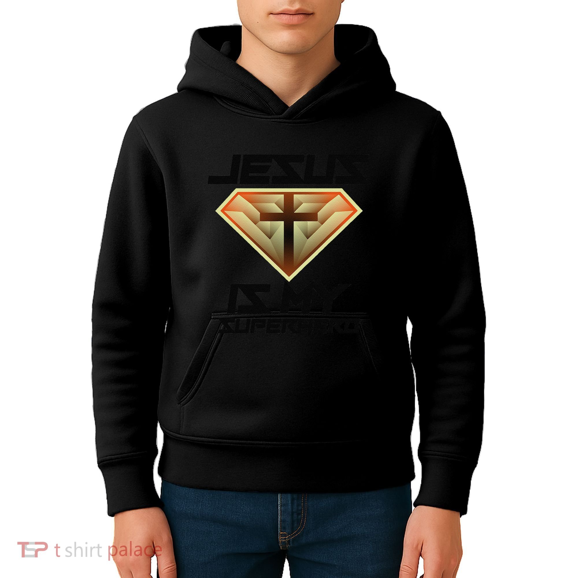Jesus Is My Superhero Cute Powerful Christian Gift Kids Hoodie