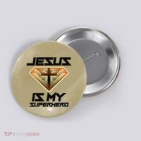 Jesus Is My Superhero Cute Powerful Christian Gift Button thumb 0