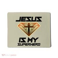 Jesus Is My Superhero Cute Powerful Christian Gift Mousepad thumb 0