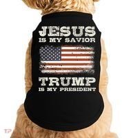 Jesus Is My Savior Trump Is My President Doggie Tank thumb 0
