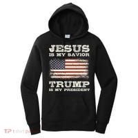 Jesus Is My Savior Trump Is My President Women's Hoodie thumb 0