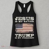 Jesus Is My Savior Trump Is My President Women's Tank Top thumb 3