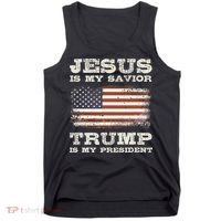 Jesus Is My Savior Trump Is My President Tank Top thumb 0