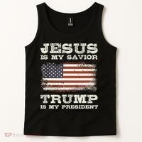 Jesus Is My Savior Trump Is My President Tank Top thumb 2