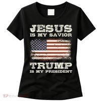 Jesus Is My Savior Trump Is My President Women's T-Shirt thumb 0