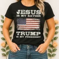 Jesus Is My Savior Trump Is My President Women's T-Shirt thumb 2