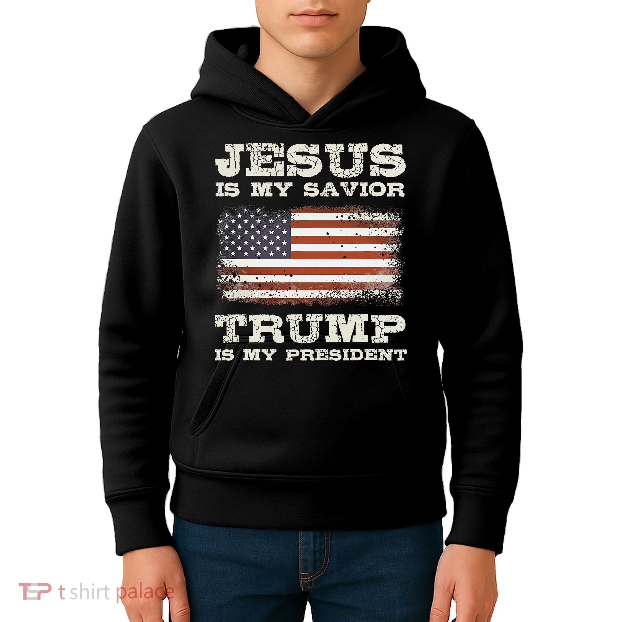 Jesus Is My Savior Trump Is My President Kids Hoodie