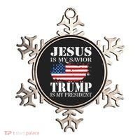 Jesus Is My Savior Trump Is My President Ornament thumb 0