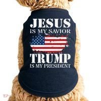 Jesus Is My Savior Trump Is My President Doggie Tank thumb 0