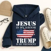 Jesus Is My Savior Trump Is My President Hoodie thumb 4