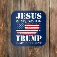 Jesus Is My Savior Trump Is My President Coaster thumb 0