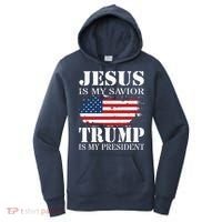 Jesus Is My Savior Trump Is My President Women's Hoodie thumb 0