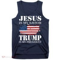 Jesus Is My Savior Trump Is My President Tank Top thumb 0