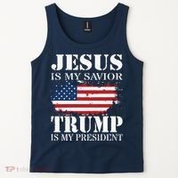 Jesus Is My Savior Trump Is My President Tank Top thumb 2