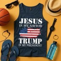 Jesus Is My Savior Trump Is My President Tank Top thumb 4