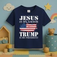 Jesus Is My Savior Trump Is My President Toddler T-Shirt thumb 3