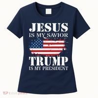 Jesus Is My Savior Trump Is My President Women's T-Shirt thumb 0