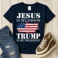 Jesus Is My Savior Trump Is My President Women's T-Shirt thumb 3