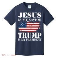 Jesus Is My Savior Trump Is My President Kids T-Shirt thumb 0