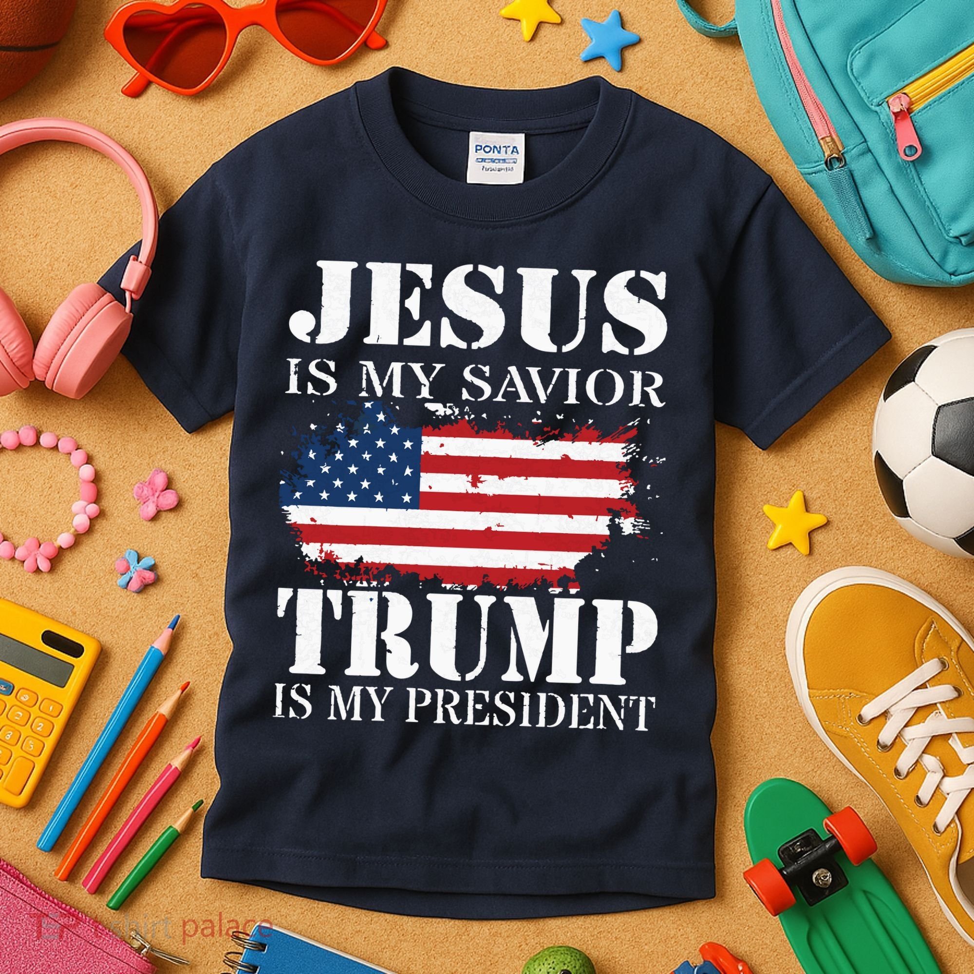 Jesus Is My Savior Trump Is My President Kids T-Shirt