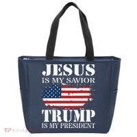 Jesus Is My Savior Trump Is My President Tote Bag thumb 0