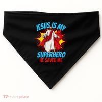 Jesus Is My Superhero Christian Faith God Savior Religious USA-Made Doggie Bandana thumb 0