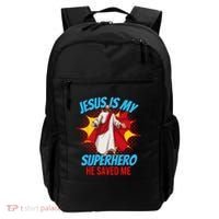 Jesus Is My Superhero Christian Faith God Savior Religious Backpack thumb 0