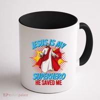Jesus Is My Superhero Christian Faith God Savior Religious Coffee Mug thumb 1