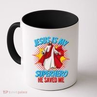Jesus Is My Superhero Christian Faith God Savior Religious Coffee Mug thumb 0