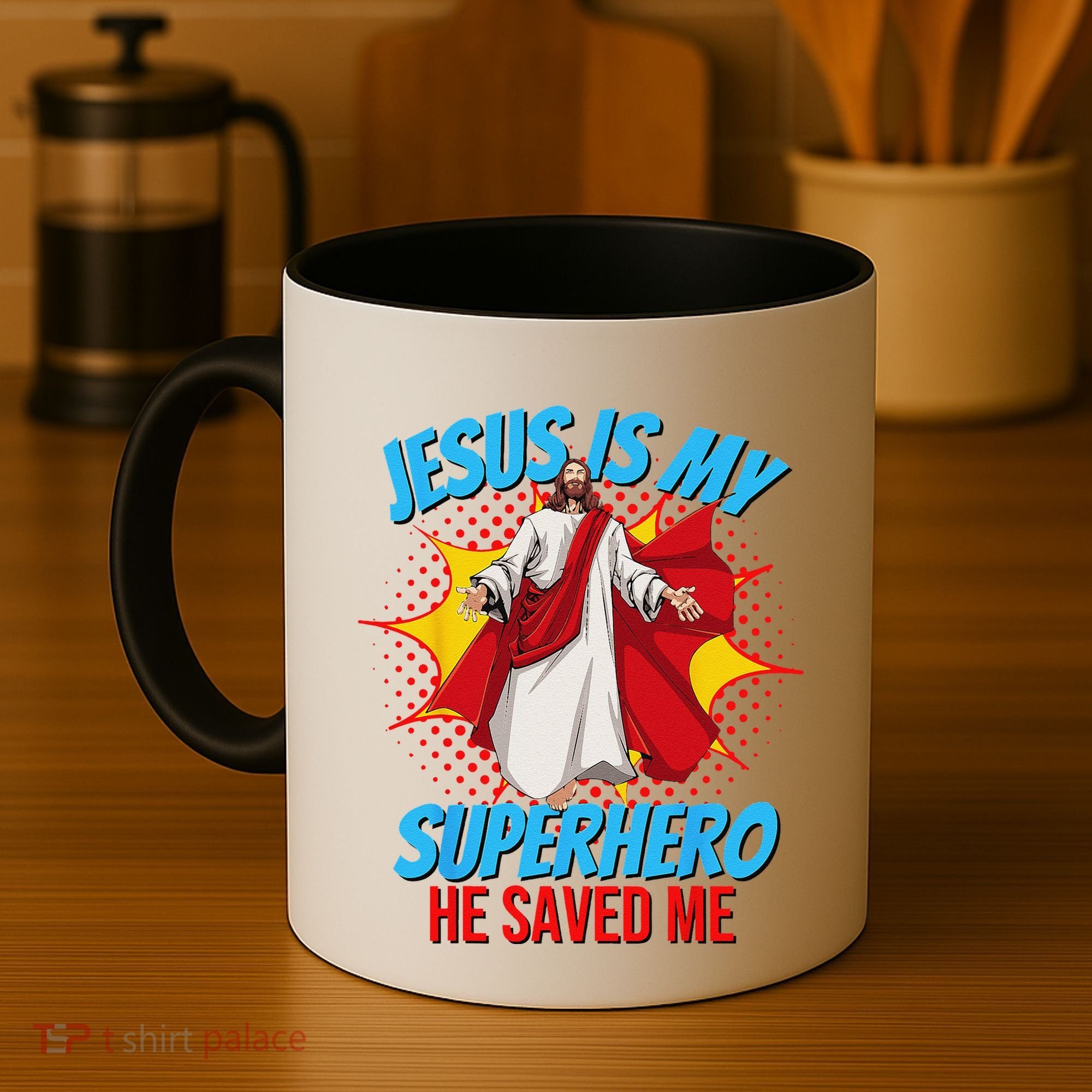 Jesus Is My Superhero Christian Faith God Savior Religious Coffee Mug