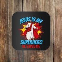Jesus Is My Superhero Christian Faith God Savior Religious Coaster thumb 0