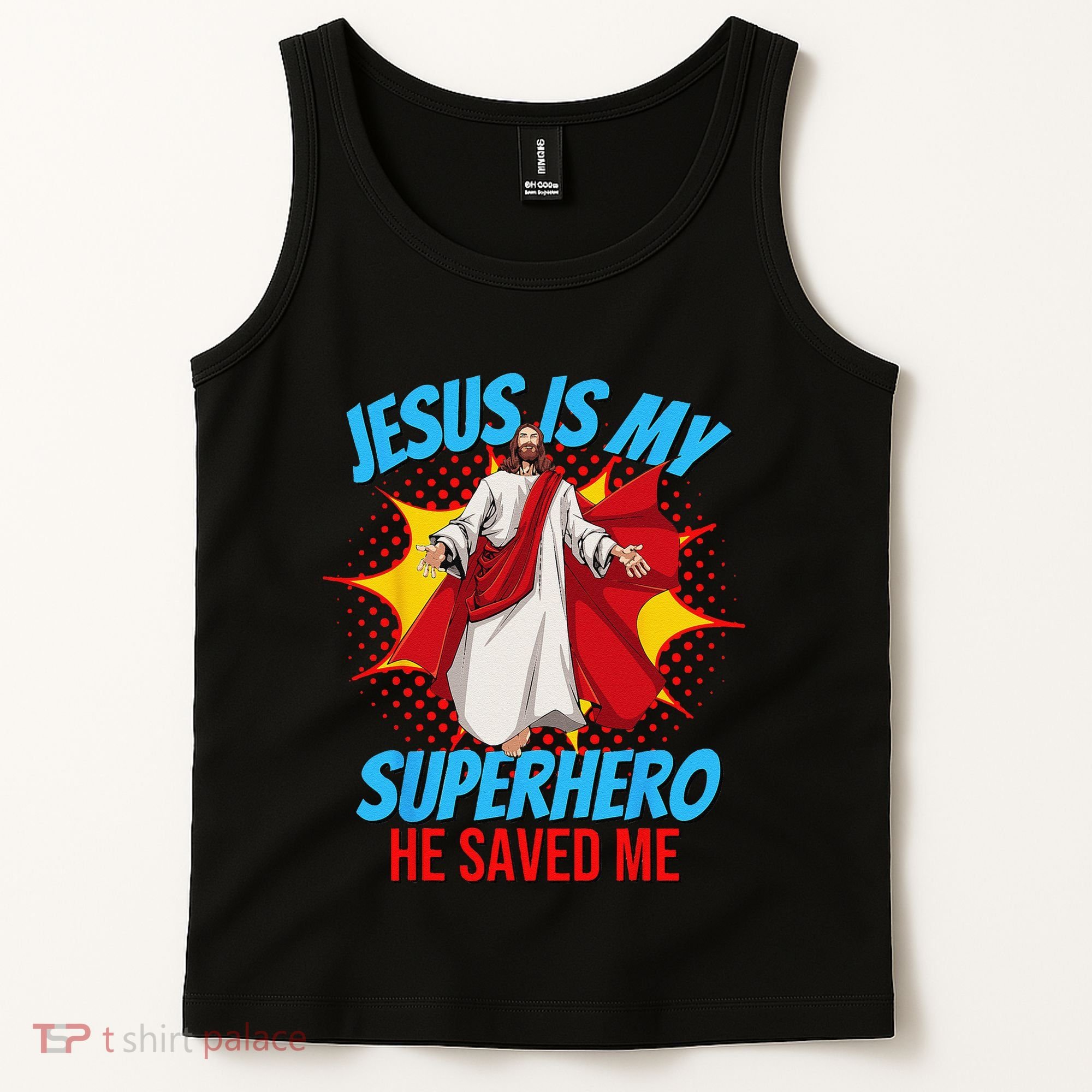 Jesus Is My Superhero Christian Faith God Savior Religious Tank Top