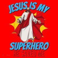 Jesus Is My Superhero Christian Faith God Savior Religious Santa Hat thumb 1