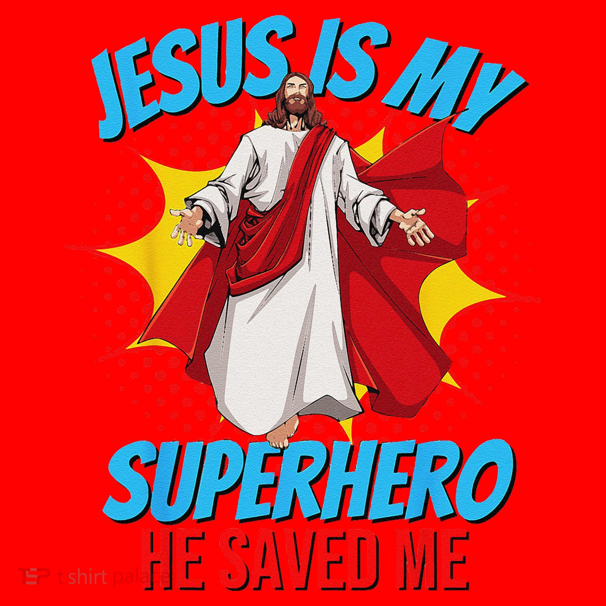 Jesus Is My Superhero Christian Faith God Savior Religious Santa Hat