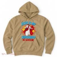 Jesus Is My Superhero Christian Faith God Savior Religious Hoodie thumb 0