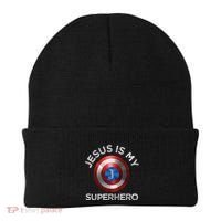 Jesus Is My Superhero Cute Powerful Christian Gift American Beanie thumb 0