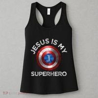 Jesus Is My Superhero Cute Powerful Christian Gift American Women's Tank Top thumb 3