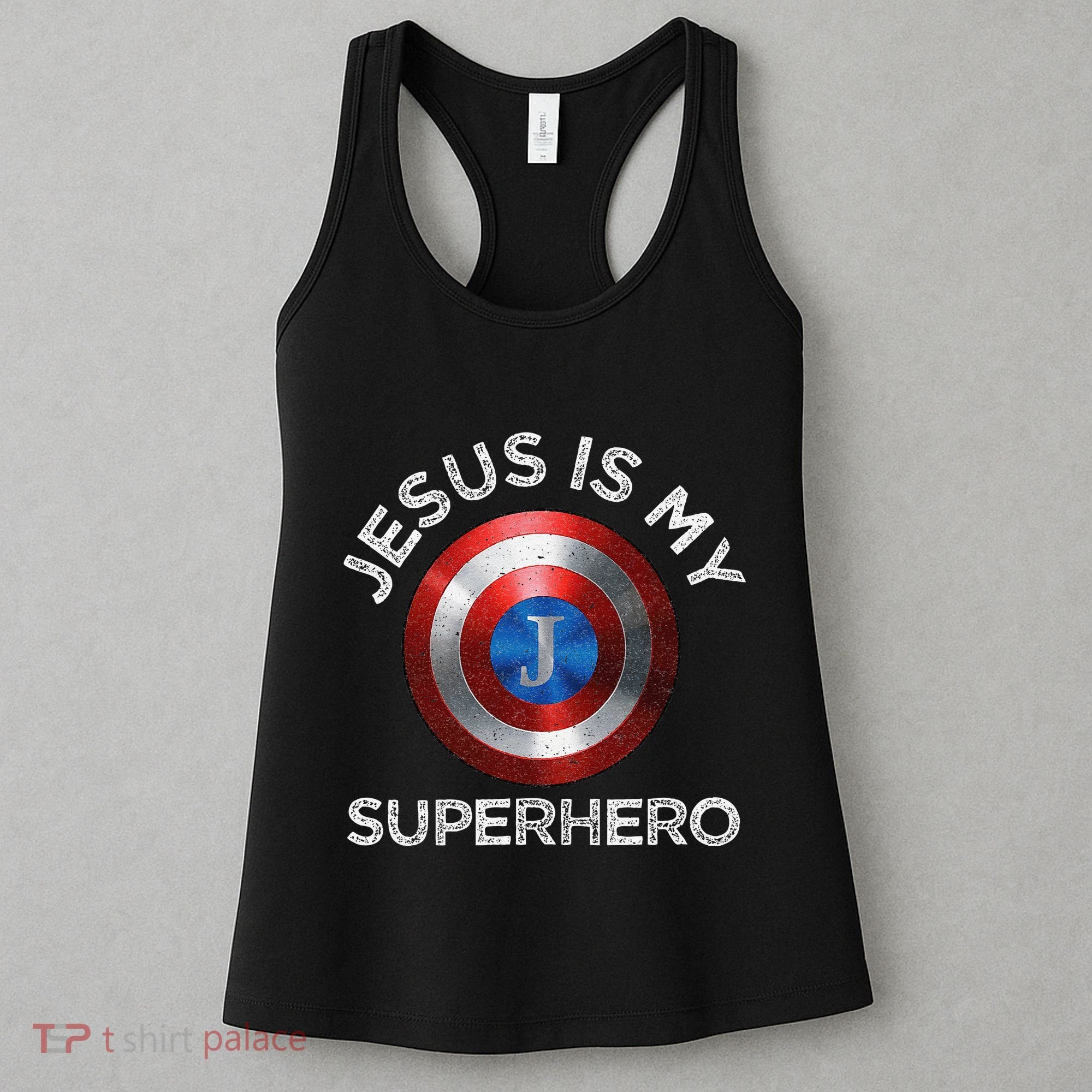 Jesus Is My Superhero Cute Powerful Christian Gift American Women's Tank Top
