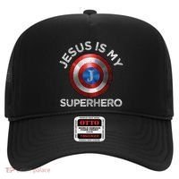 Jesus Is My Superhero Cute Powerful Christian Gift American Hat thumb 0