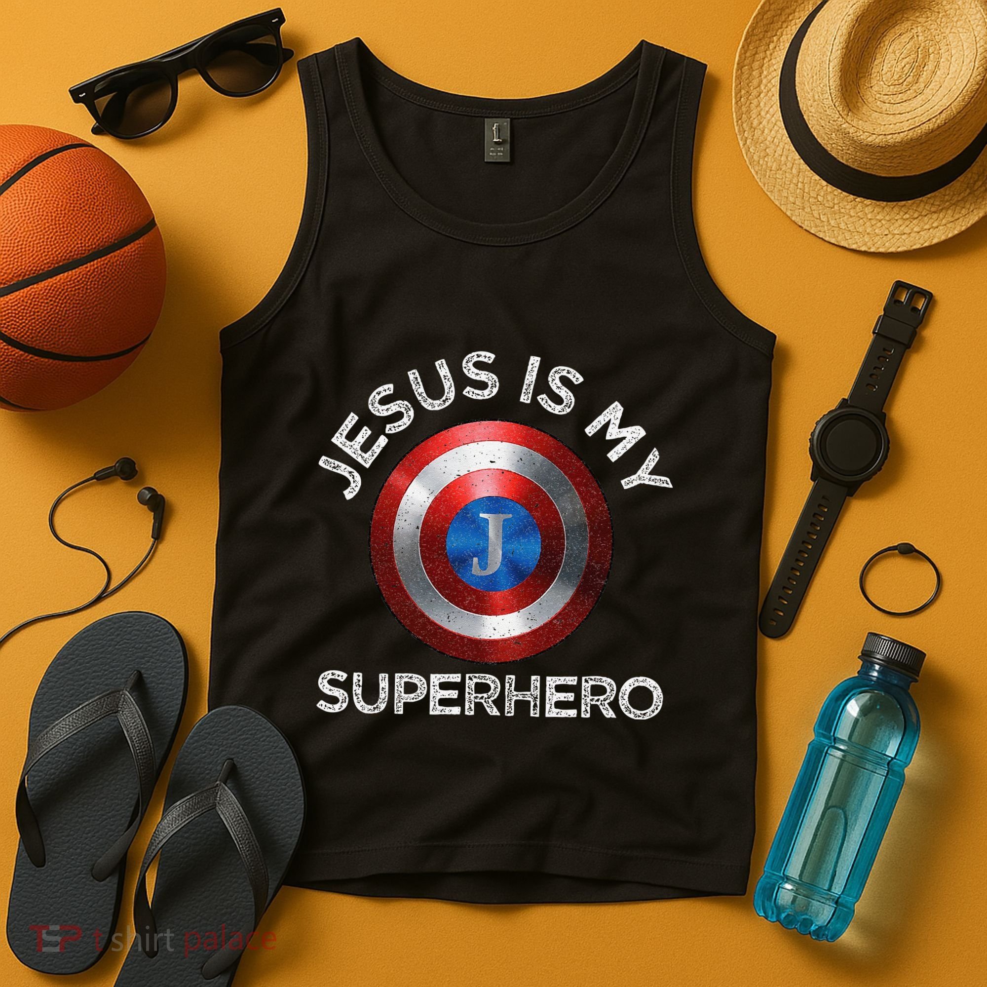 Jesus Is My Superhero Cute Powerful Christian Gift American Tank Top