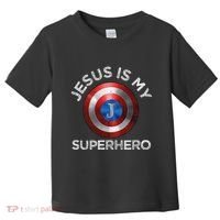 Jesus Is My Superhero Cute Powerful Christian Gift American Toddler T-Shirt thumb 0