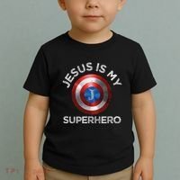 Jesus Is My Superhero Cute Powerful Christian Gift American Toddler T-Shirt thumb 2