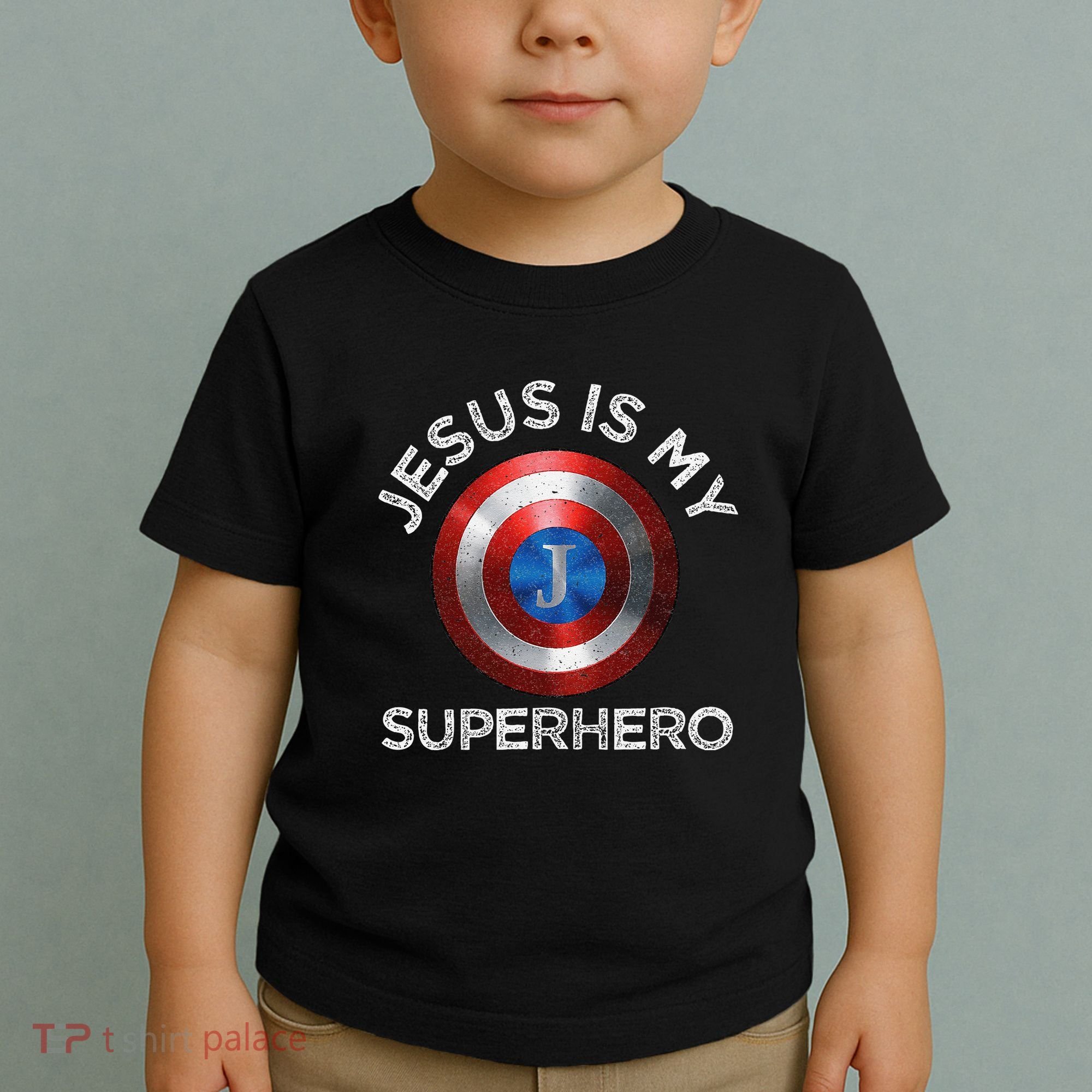 Jesus Is My Superhero Cute Powerful Christian Gift American Toddler T-Shirt