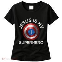 Jesus Is My Superhero Cute Powerful Christian Gift American Women's T-Shirt thumb 0