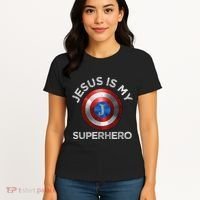 Jesus Is My Superhero Cute Powerful Christian Gift American Women's T-Shirt thumb 4