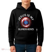 Jesus Is My Superhero Cute Powerful Christian Gift American Kids Hoodie thumb 4