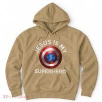 Jesus Is My Superhero Cute Powerful Christian Gift American Hoodie thumb 0