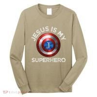 Jesus Is My Superhero Cute Powerful Christian Gift American Long Sleeve Shirt thumb 0