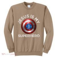 Jesus Is My Superhero Cute Powerful Christian Gift American Sweatshirt thumb 0