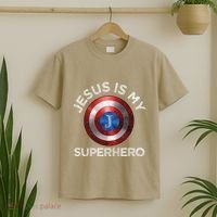 Jesus Is My Superhero Cute Powerful Christian Gift American T-Shirt thumb 2